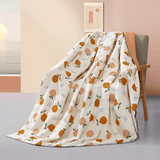 Summer Washable Silk Blanket with Orange Pattern