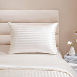 22 Momme Stripe Pearl White Silk Pillowcase
